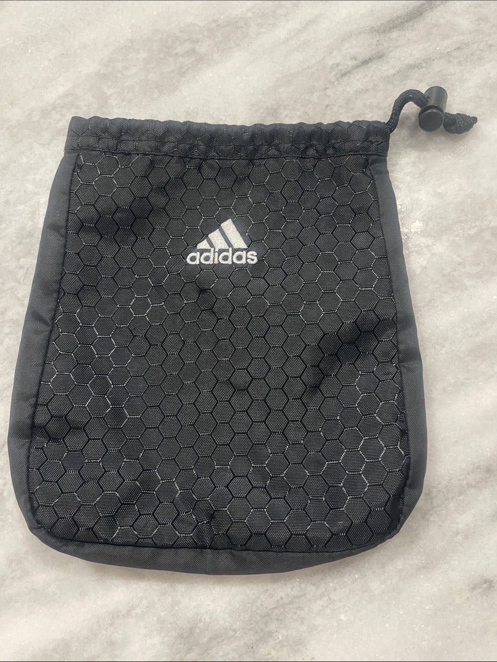 adidas Black Hex-Pattern Drawstring Pouch